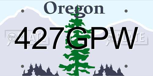 427GPW Oregon License Plate