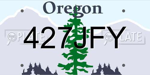 427JFY Oregon License Plate