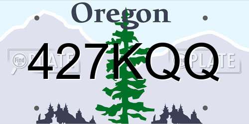 427KQQ Oregon License Plate
