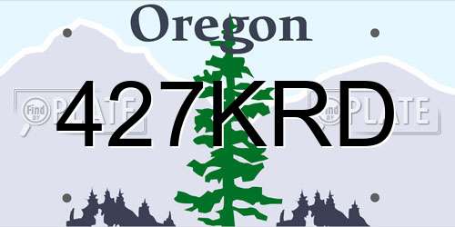427KRD Oregon License Plate