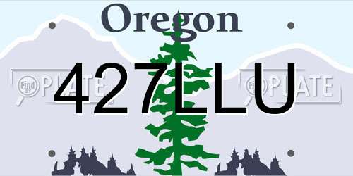 427LLU Oregon License Plate