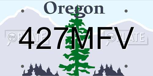 427MFV Oregon License Plate