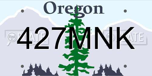 427MNK Oregon License Plate