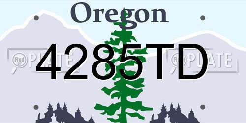 4285TD Oregon License Plate