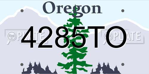 4285TO Oregon License Plate