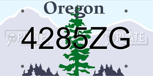 4285ZG Oregon License Plate