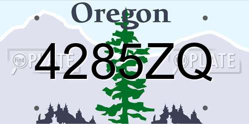 4285ZQ Oregon License Plate