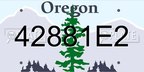 42881E2 Oregon License Plate