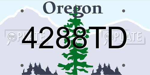 4288TD Oregon License Plate