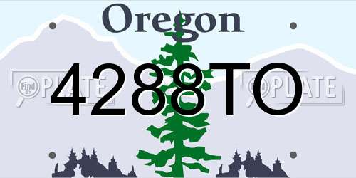 4288TO Oregon License Plate