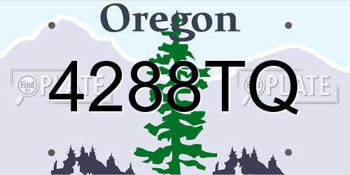 4288TQ Oregon License Plate