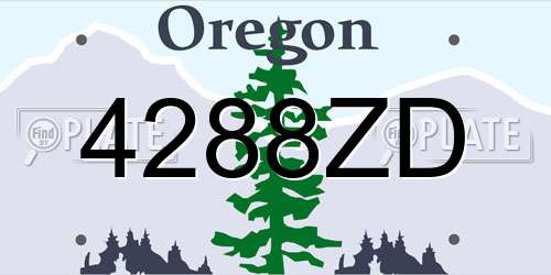 4288ZD Oregon License Plate
