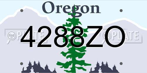 4288ZO Oregon License Plate