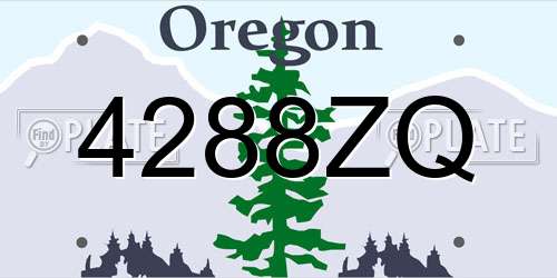 4288ZQ Oregon License Plate