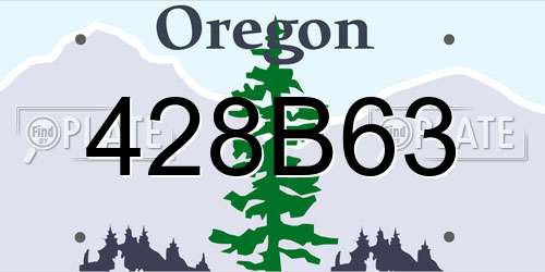 428B63 Oregon License Plate
