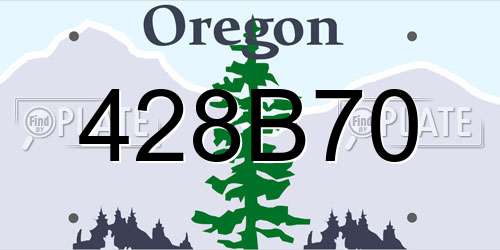 428B70 Oregon License Plate