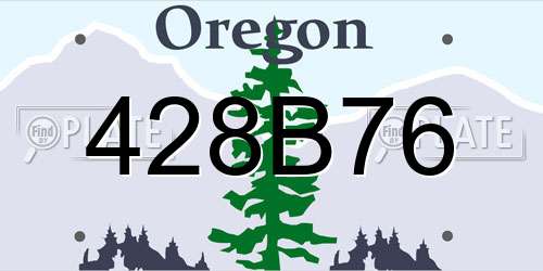 428B76 Oregon License Plate