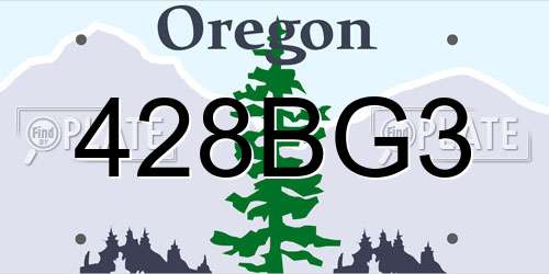 428BG3 Oregon License Plate