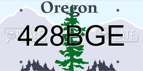428BGE Oregon License Plate