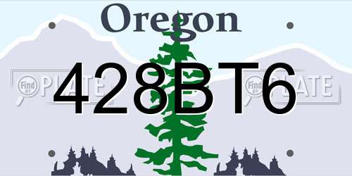 428BT6 Oregon License Plate