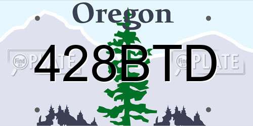 428BTD Oregon License Plate