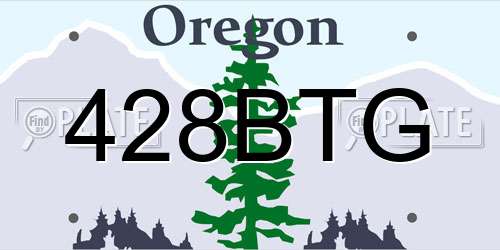 428BTG Oregon License Plate