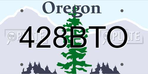 428BTO Oregon License Plate