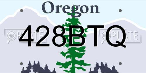 428BTQ Oregon License Plate