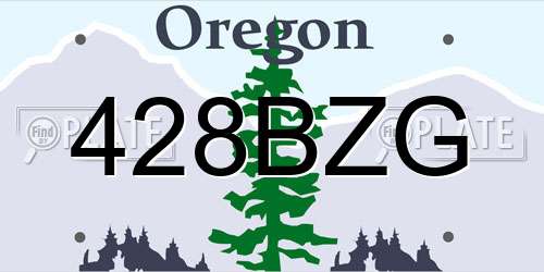 428BZG Oregon License Plate