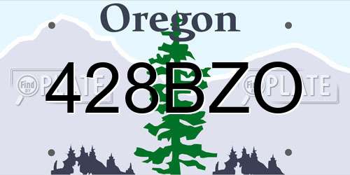 428BZO Oregon License Plate