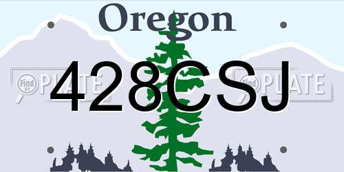 428CSJ Oregon License Plate