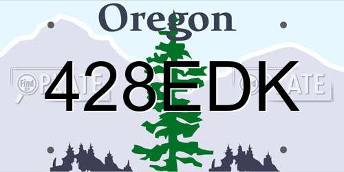 428EDK Oregon License Plate