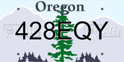 428EQY Oregon License Plate