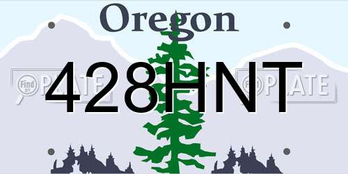 428HNT Oregon License Plate