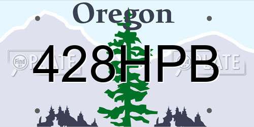 428HPB Oregon License Plate