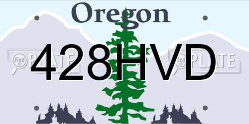 428HVD Oregon License Plate