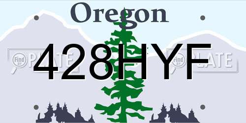 428HYF Oregon License Plate