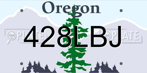 428LBJ Oregon License Plate