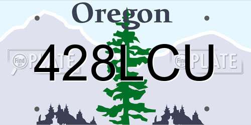 428LCU Oregon License Plate