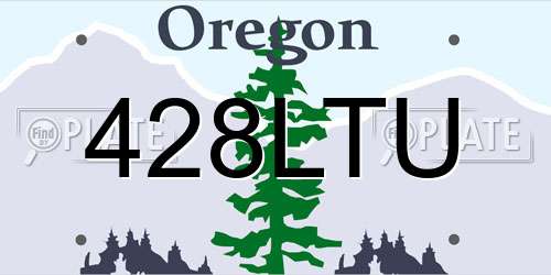 428LTU Oregon License Plate