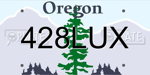 428LUX Oregon License Plate