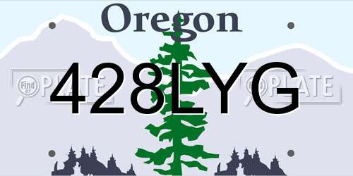428LYG Oregon License Plate