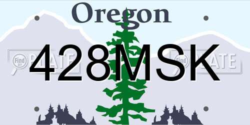 428MSK Oregon License Plate