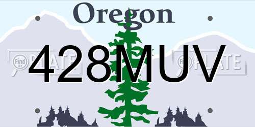 428MUV Oregon License Plate