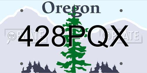 428PQX Oregon License Plate