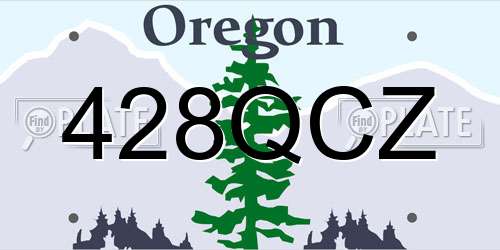 428QCZ Oregon License Plate