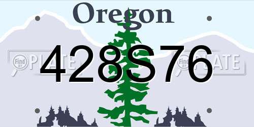 428S76 Oregon License Plate