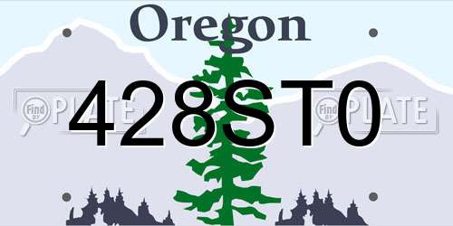 428ST0 Oregon License Plate