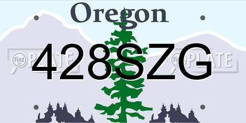 428SZG Oregon License Plate