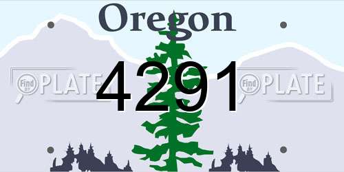 4291 Oregon License Plate
